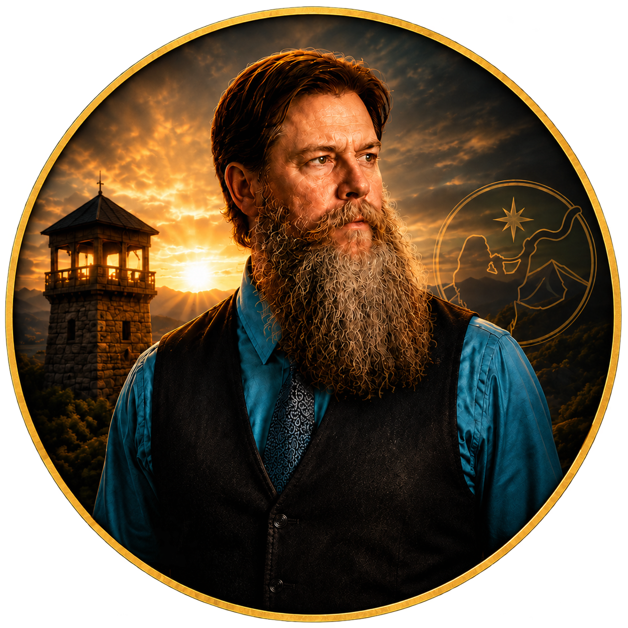 Illustrated portrait of Greg Witter